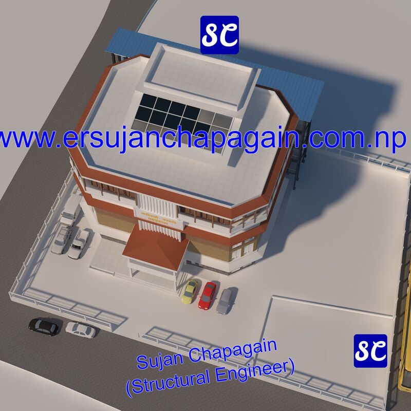 Commercial building museum Lumion render 3D view top aerial view in Nepal